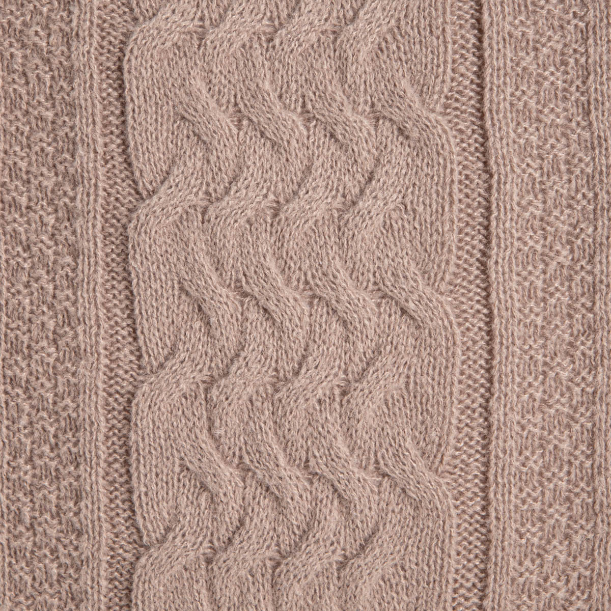 FLAVE Kussensloop | Zacht taupe kussenhoes met gebreide structuur | 45 x 45