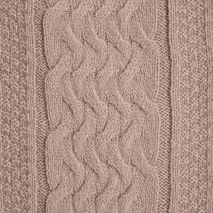 FLAVE Kussensloop | Zacht taupe kussenhoes met gebreide structuur | 45 x 45