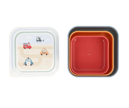 Tutete Lunchbox - Snackdoosjes (set van 3) | Leuke voertuigen