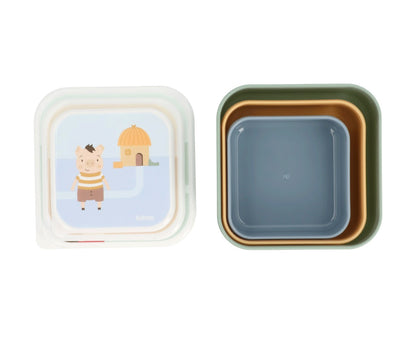 Tutete Lunchbox - Snackdoosjes (set van 3) | De Drie Varkentjes