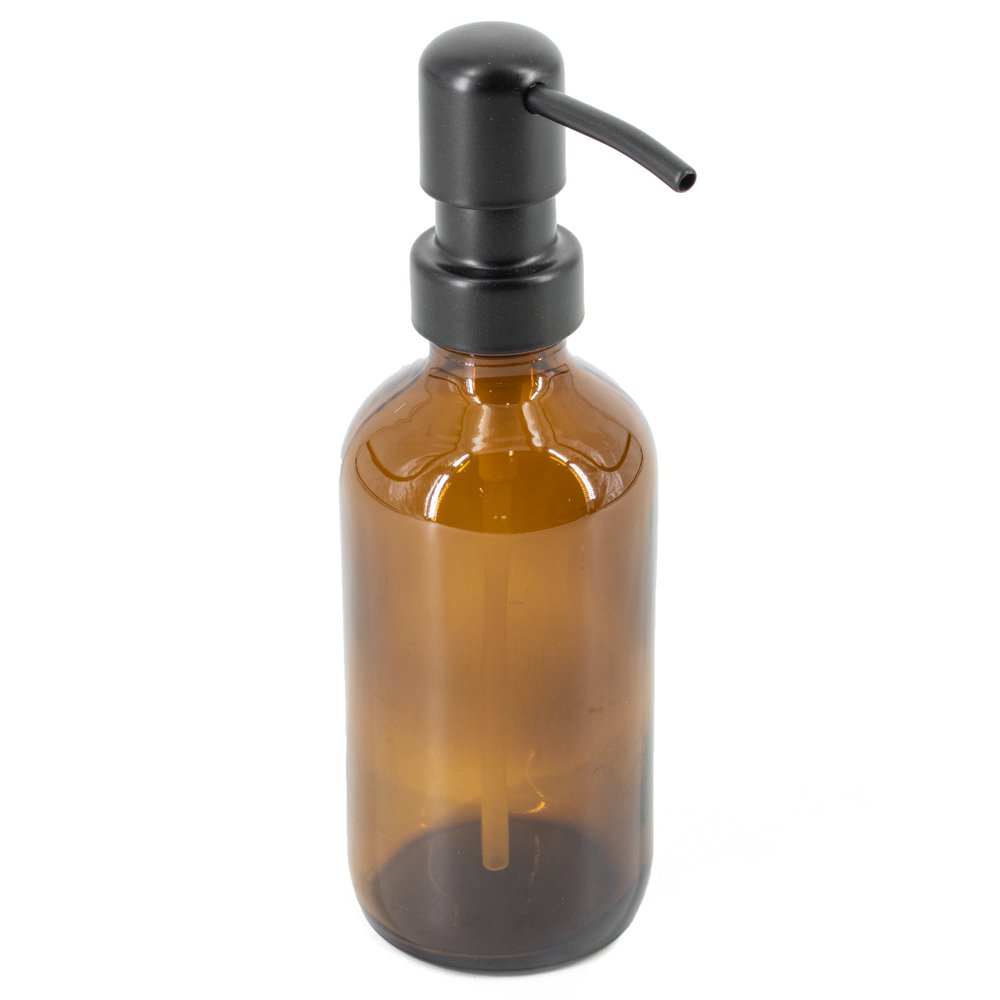 Glass Pharmacy Bottle 250ml with Stainless Steel Pump