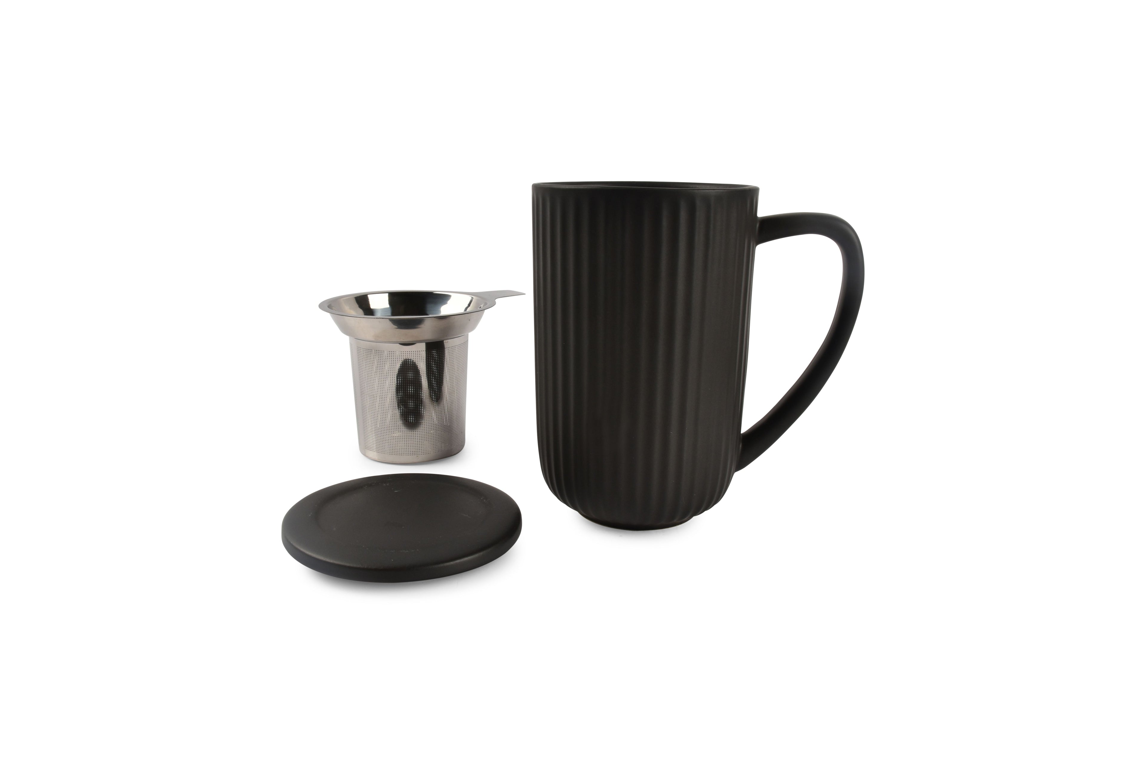 Theebeker 60cl mat zwart Hi!Tea - Salt &amp; Pepper