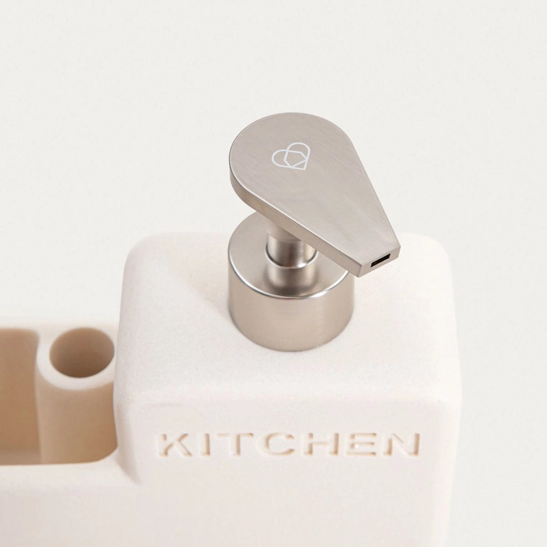 Keuken Zeep Dispenser Sponshouder | DOSSE | Polyresin | Crème