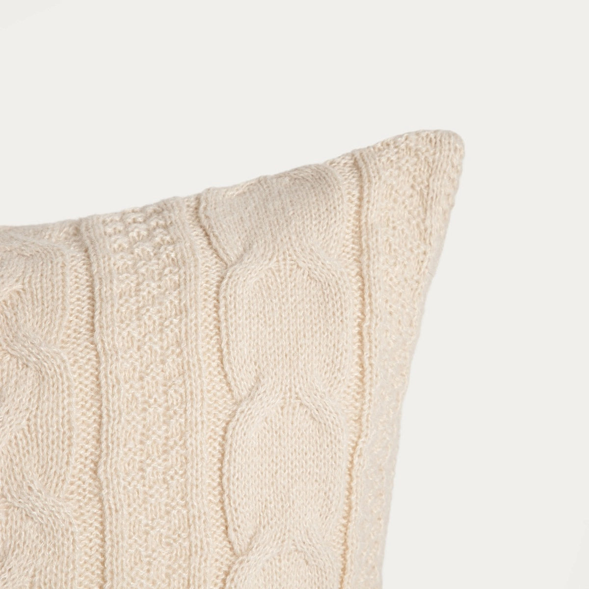 FLAVE Kussensloop | Zacht beige kussenhoes met gebreide structuur | 45 x 45
