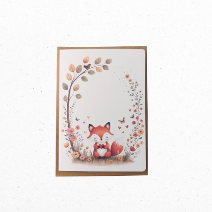 A6 Wenskaart Vosje Vol Liefde - The Card Studio