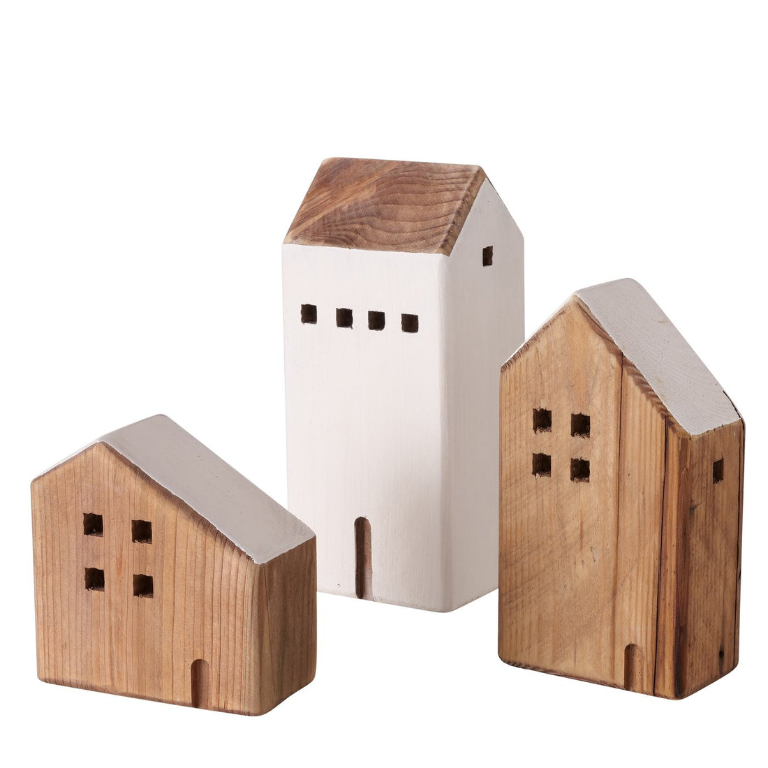 Houten set decoratieve grote huisjes Gotland