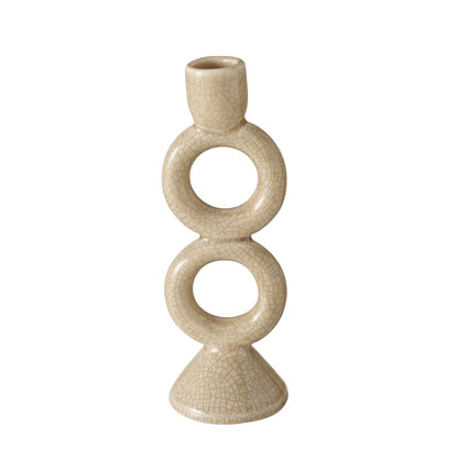 Boho ceramic candlestick Famosa Beige