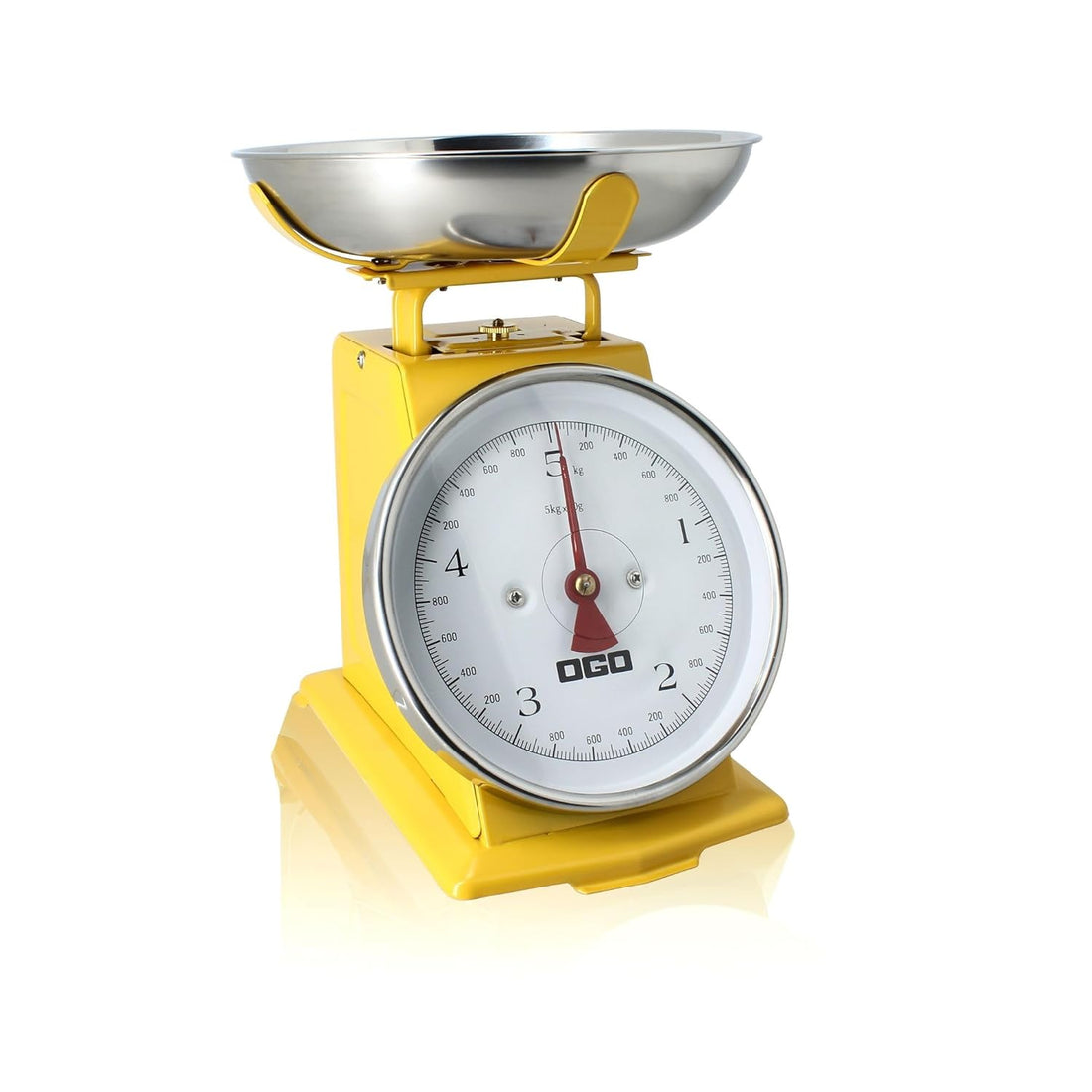 Gele retro mechanische keukenweegschaal van 5 kg/20 g - OGO Living