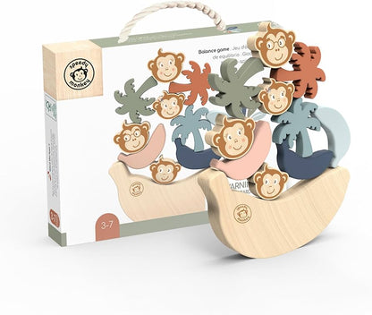 Houten Balansspel Aapjes – Speedy Monkey Stapelspeelgoed
