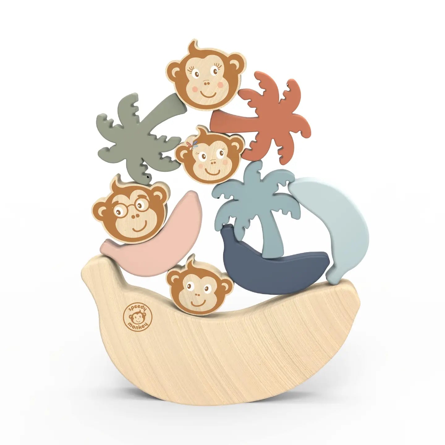Houten Balansspel Aapjes – Speedy Monkey Stapelspeelgoed