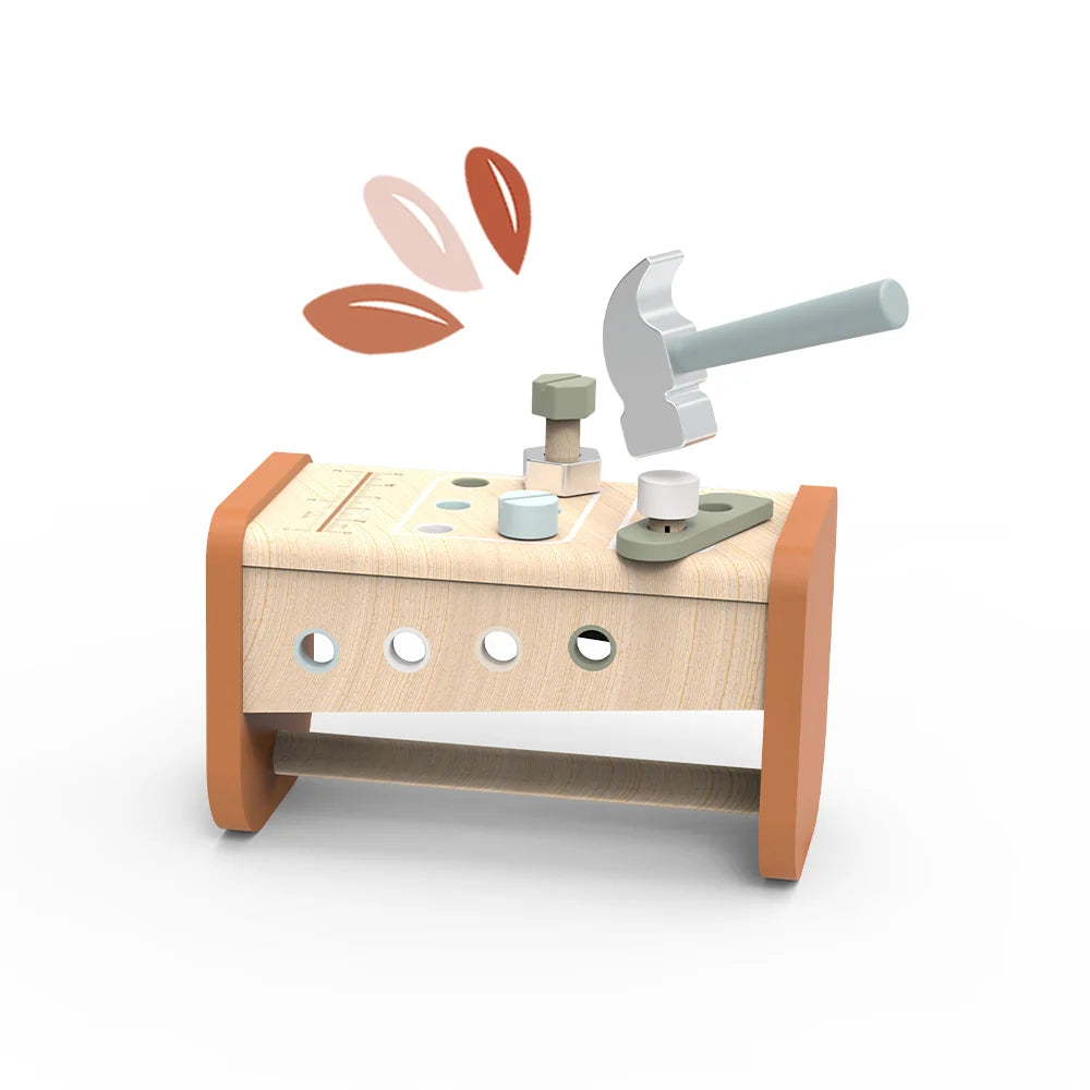 Houten Gereedschapskist Kluswerkbank 2-in-1 – Speedy Monkey Speelgoed