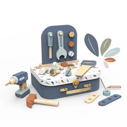 Houten Gereedschapskoffer met 19 Accessoires – Speedy Monkey Tool Suitcase 3+