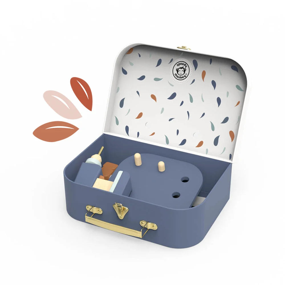 Houten Gereedschapskoffer met 19 Accessoires – Speedy Monkey Tool Suitcase 3+