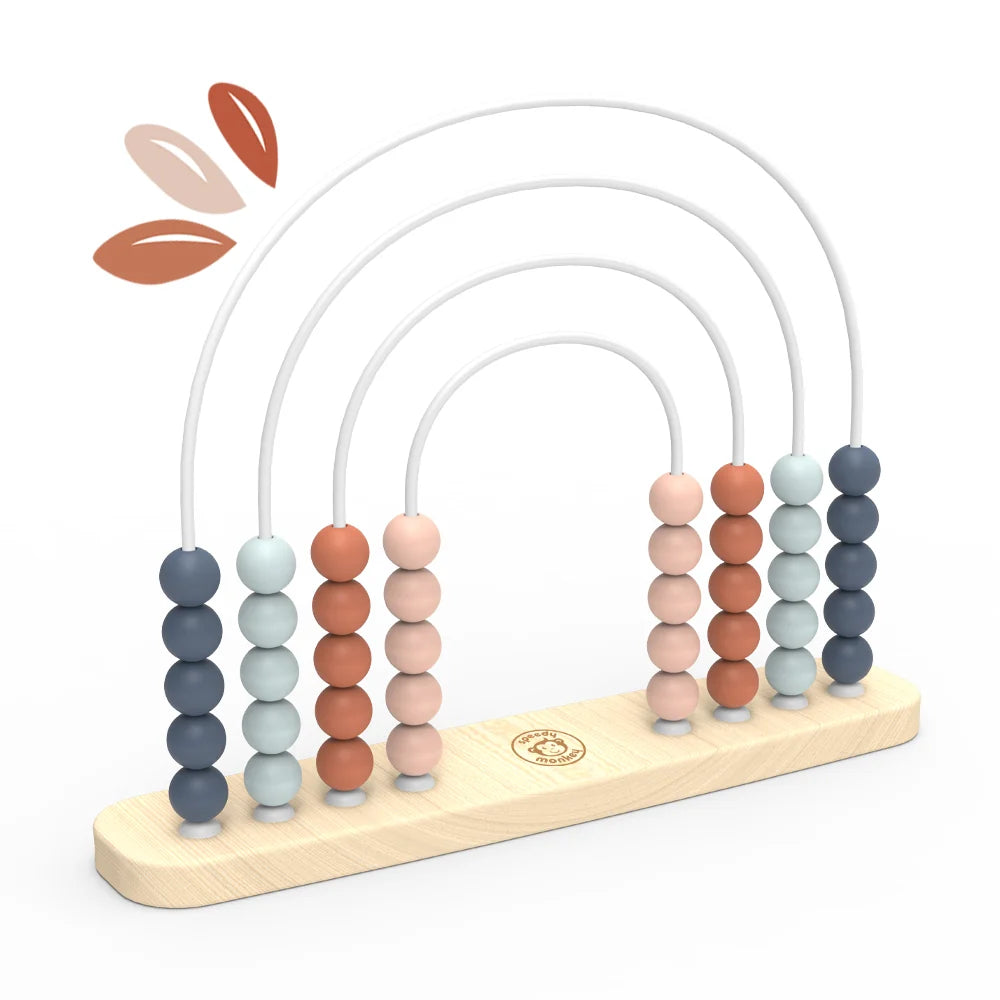 Houten Regenboog Telraam met Kralen – Speedy Monkey Speelgoed 12m+