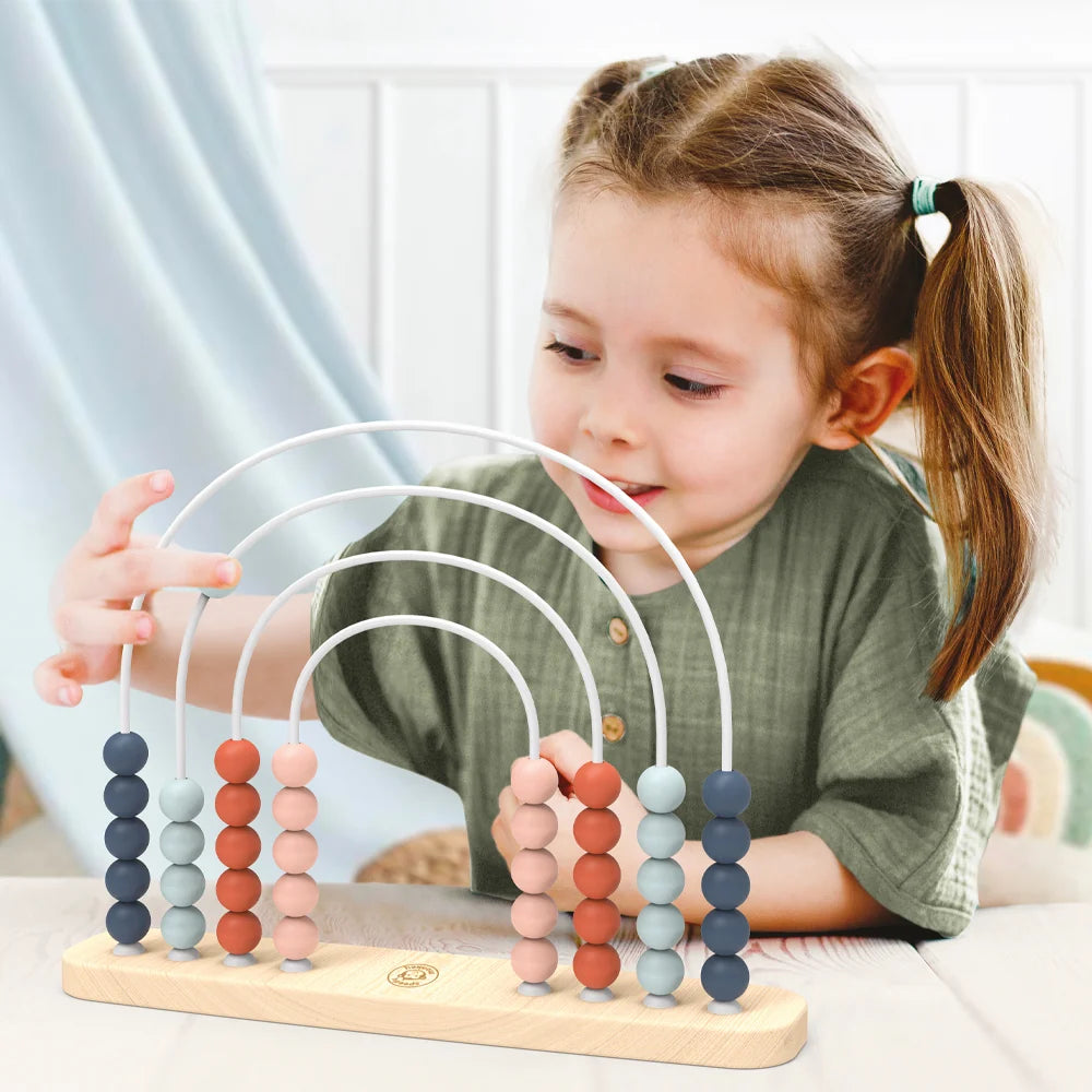 Houten Regenboog Telraam met Kralen – Speedy Monkey Speelgoed 12m+