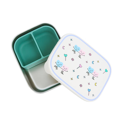 Rvs Lunchbox/Brooddoos  - Dancing Hearts - The Cotton Cloud