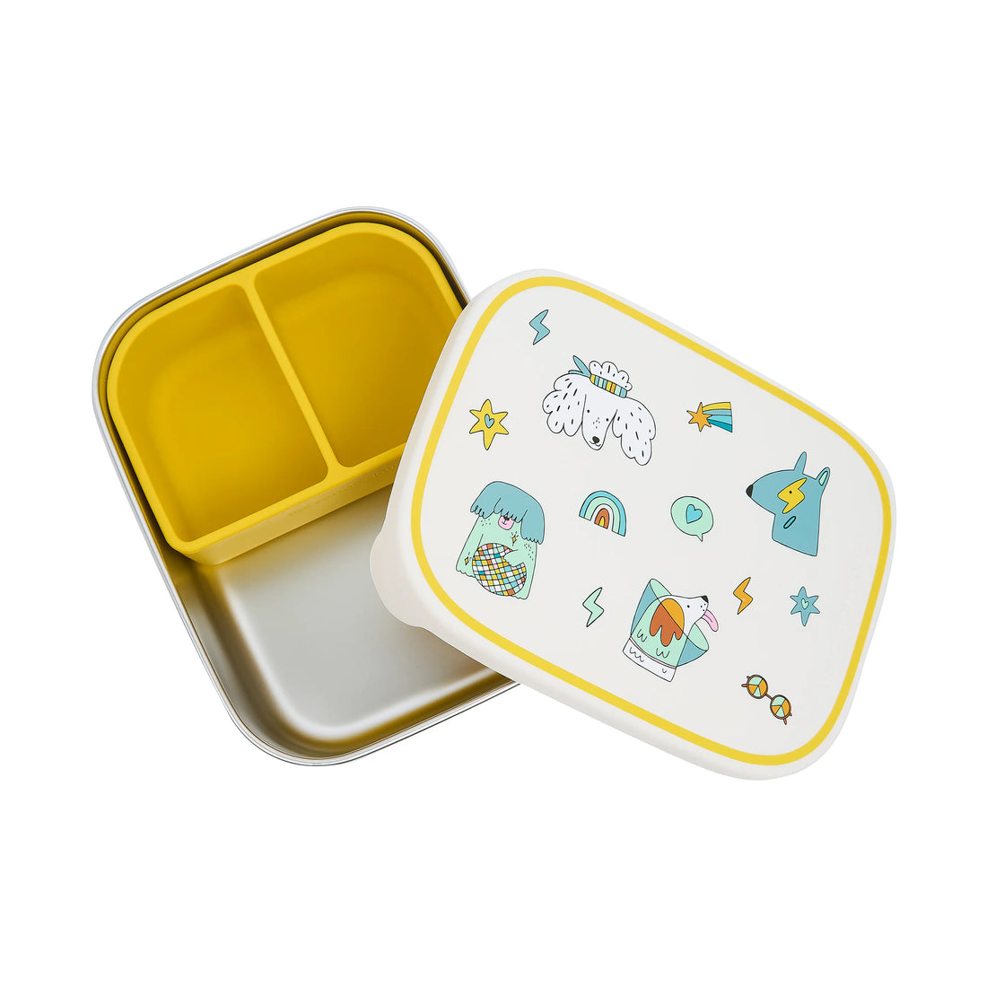 Lunchbox/Broodtrommel RVS - Funky dogs - The Cotton Cloud