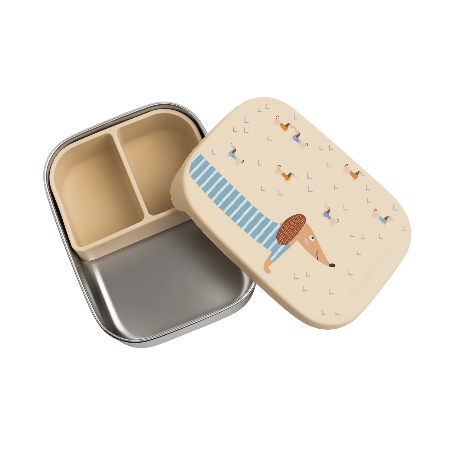 Rvs Lunchbox/Brooddoos  - Teckel - The Cotton Cloud