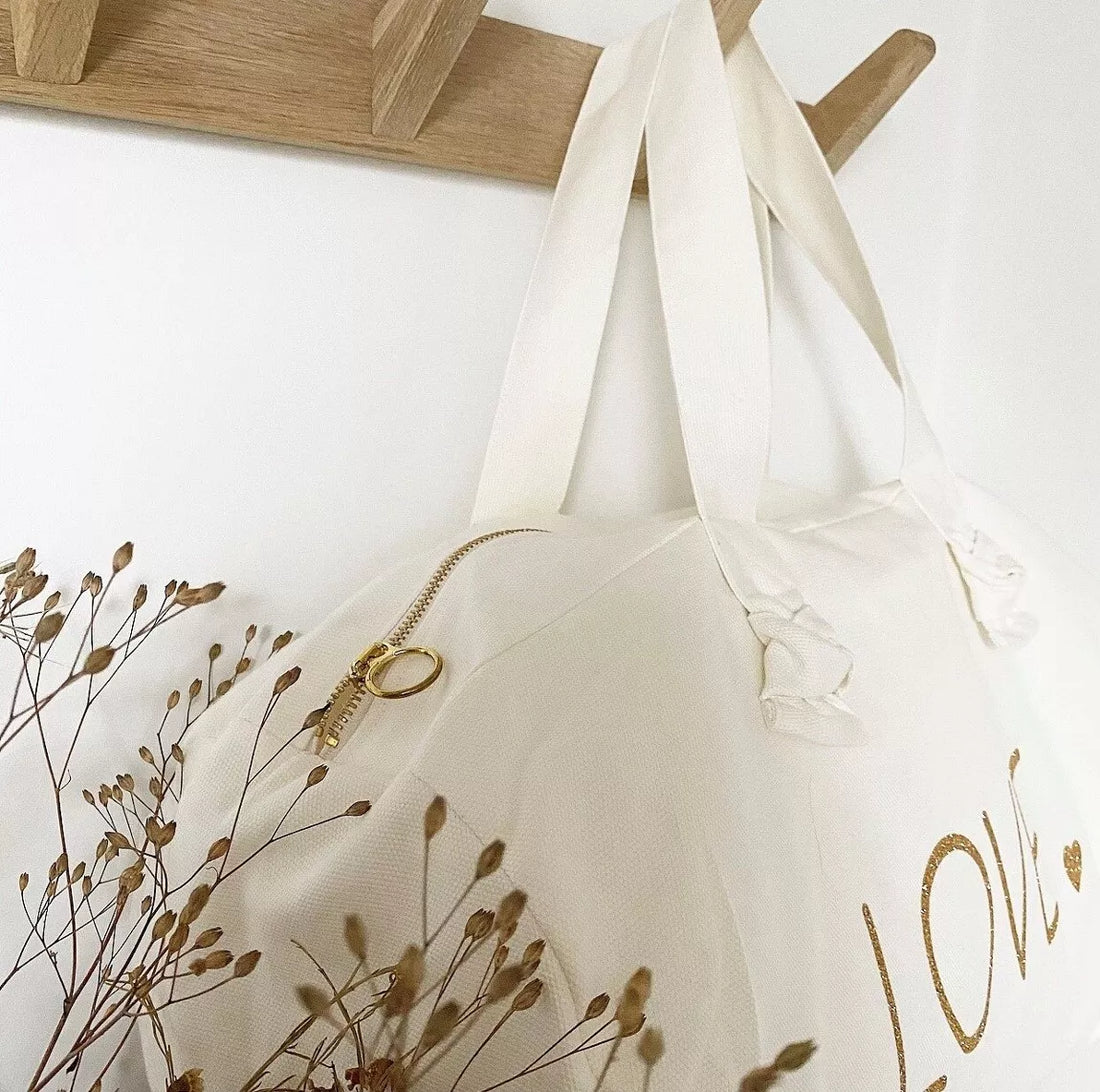 Marcel &amp; Lily – Duffel Bag melkwit &quot;LOVE&quot;