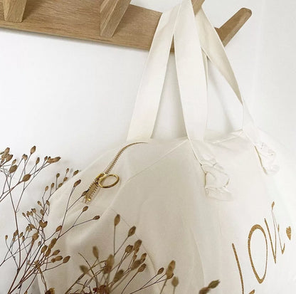 Marcel &amp; Lily – Duffel Bag melkwit &quot;LOVE&quot;