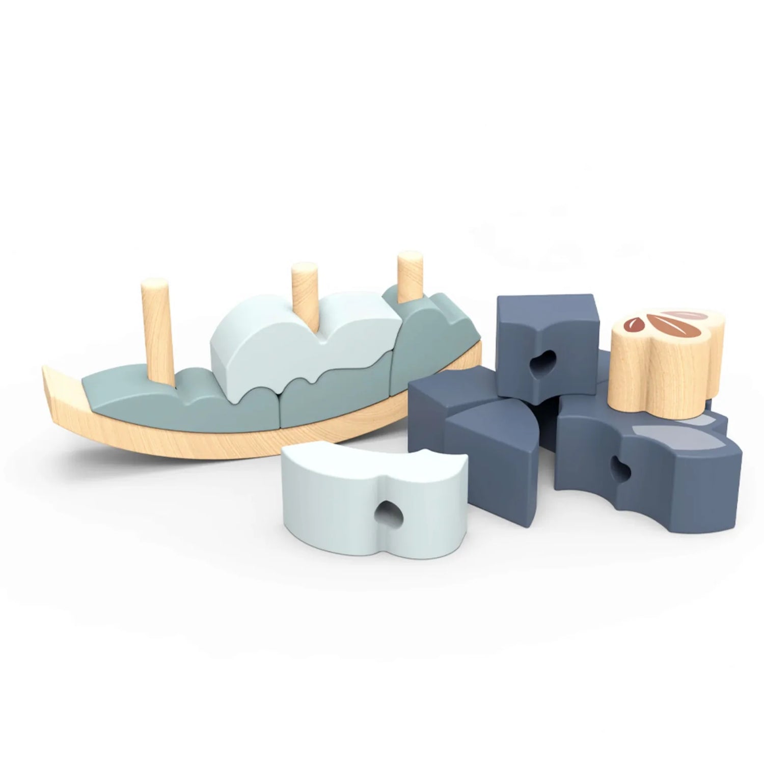Houten Balansspel Walvis Stapelspeelgoed – Speedy Monkey Rocking Stacker