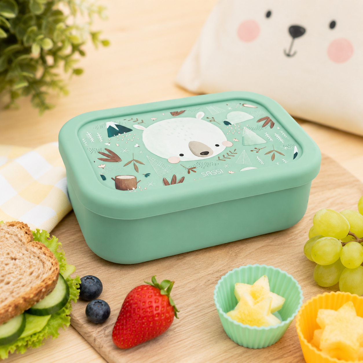 Lunchbox/Brooddoos Munchy de Beer LFGB-siliconen