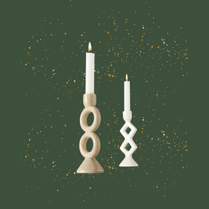 Boho ceramic candlestick Famosa Beige