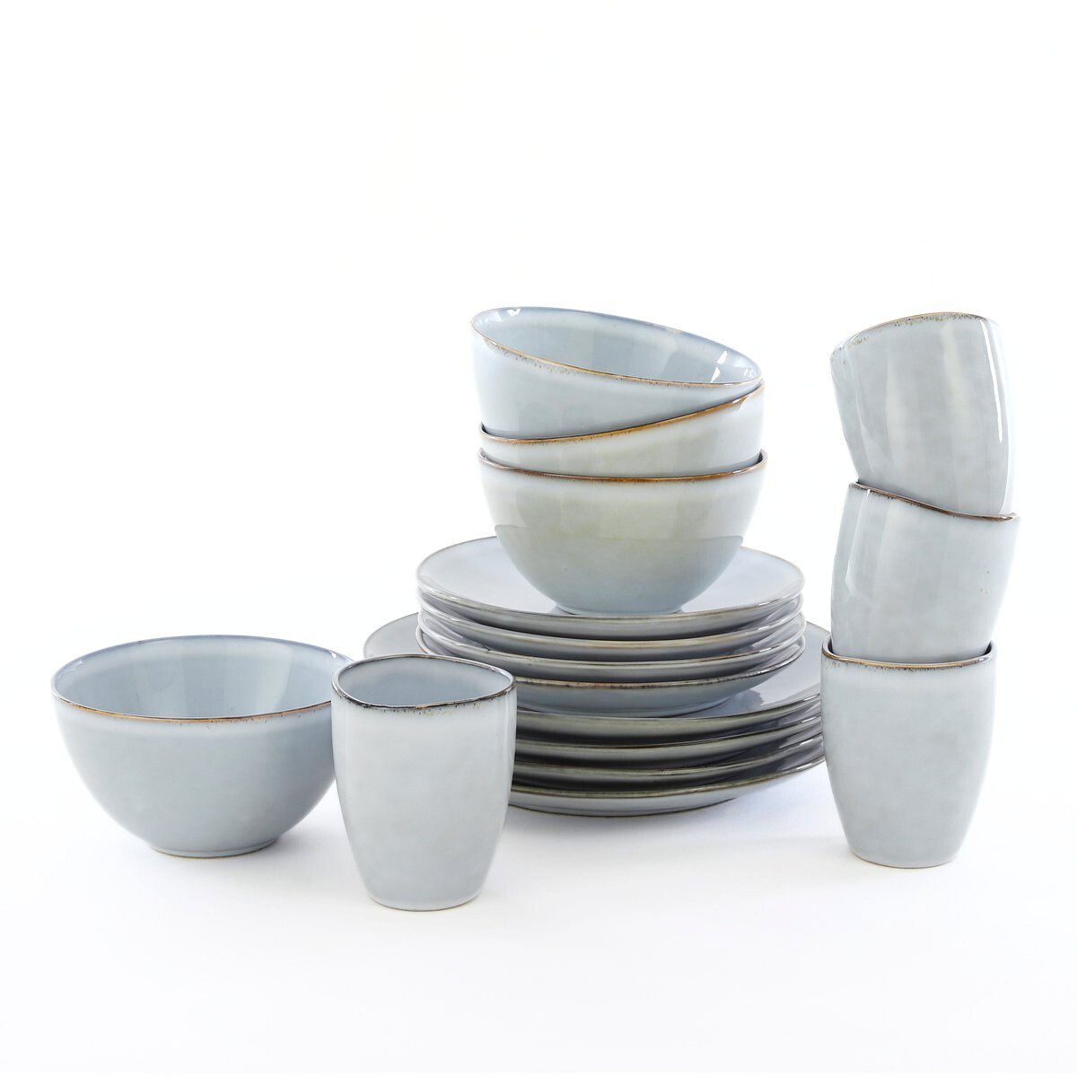 Tabo 16 Piece Crockery Set 4 Persons Gray