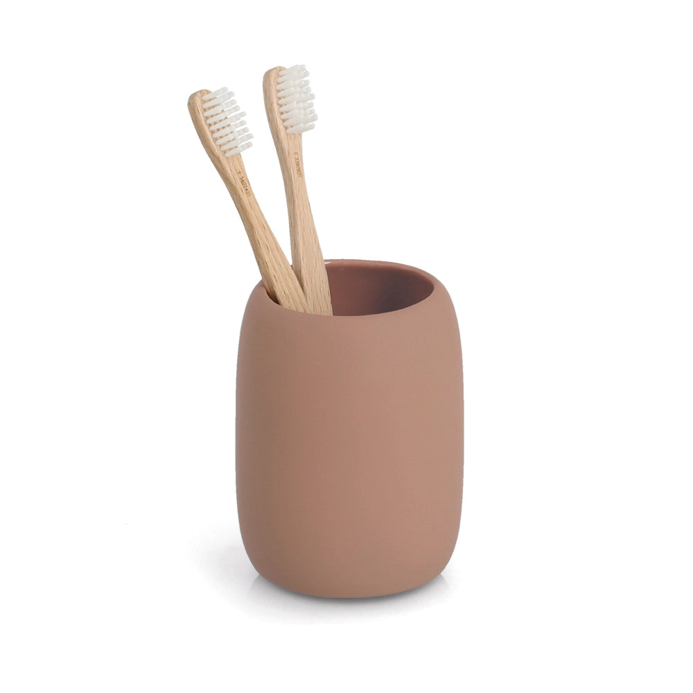 Tandenborstelbeker, keramiek, mocca - Zeller Present