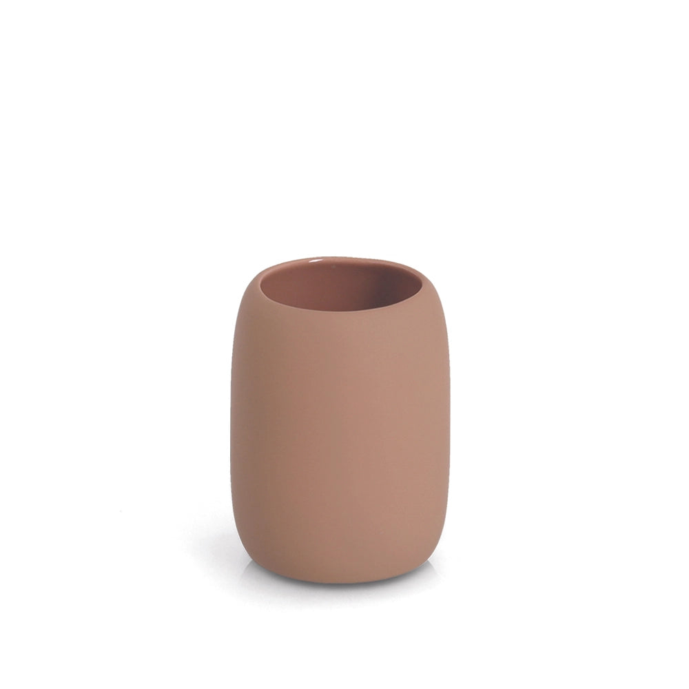 Tandenborstelbeker, keramiek, mocca - Zeller Present