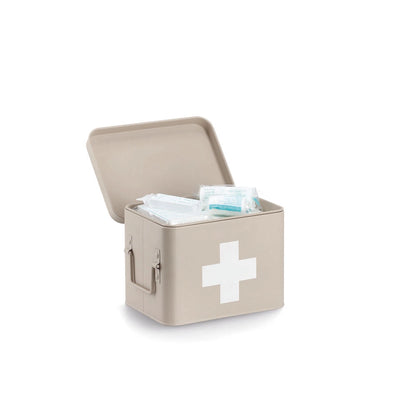 Zeller Medicijnkist / Verbanddoos – Metaal – Beige met Wit Kruis