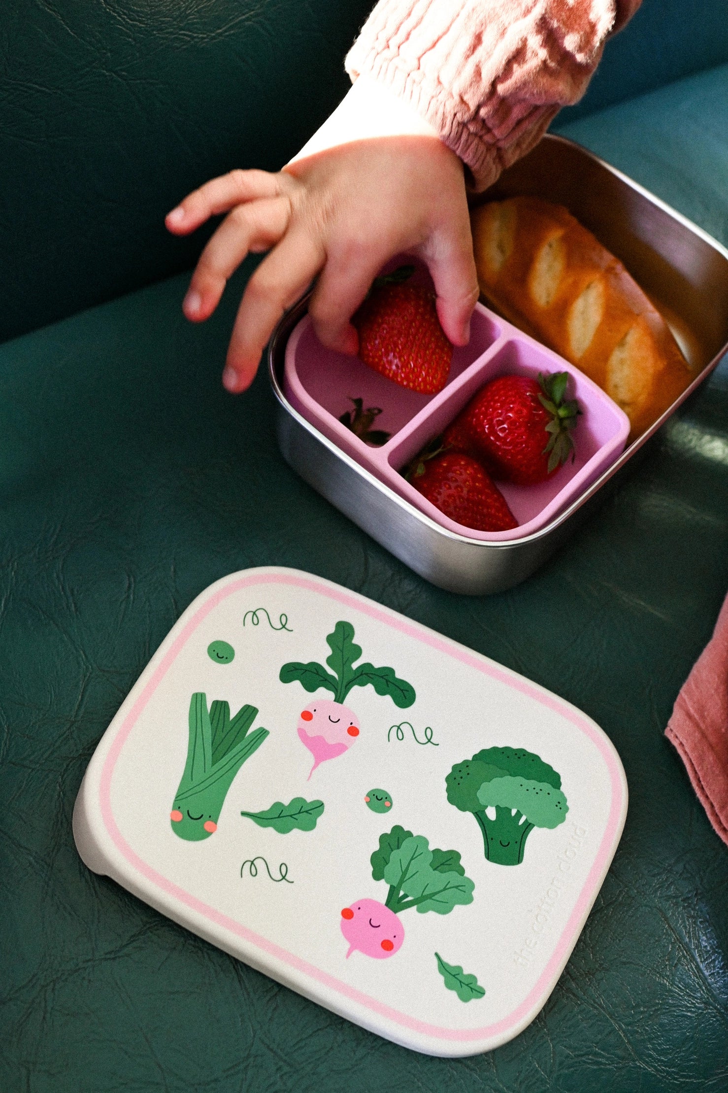 Rvs Lunchbox/Brooddoos  - Veggie Pals - The Cotton Cloud