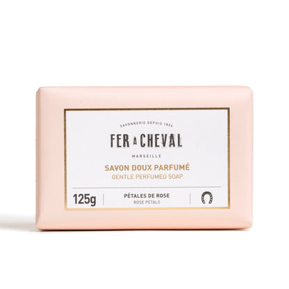 Soft perfumed Marseille soap with rose petals