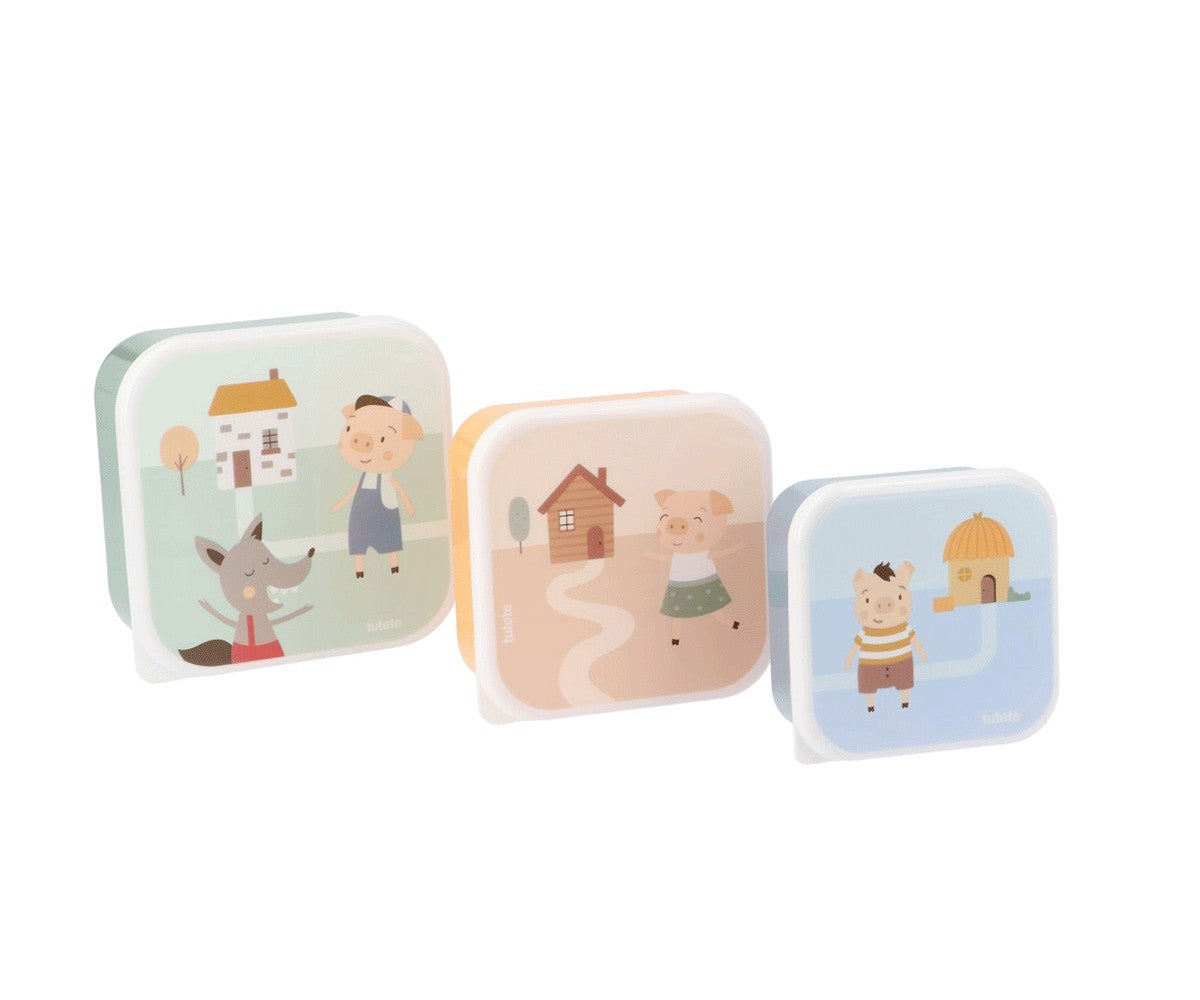 Tutete Lunchbox - Snackdoosjes (set van 3) | De Drie Varkentjes