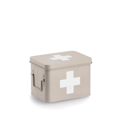 Zeller Medicijnkist / Verbanddoos – Metaal – Beige met Wit Kruis