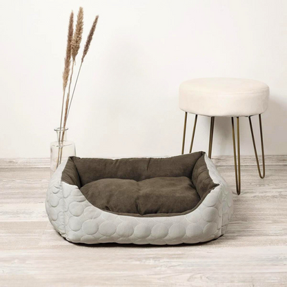 Dog bed - Cat bed reversible silver/moss green | ne&amp;amp;no