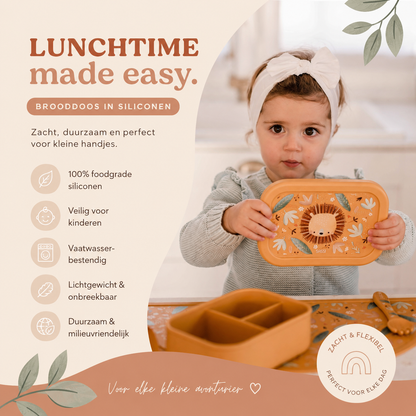 Lunchbox/Brooddoos Chompy de Leeuw LFGB-siliconen