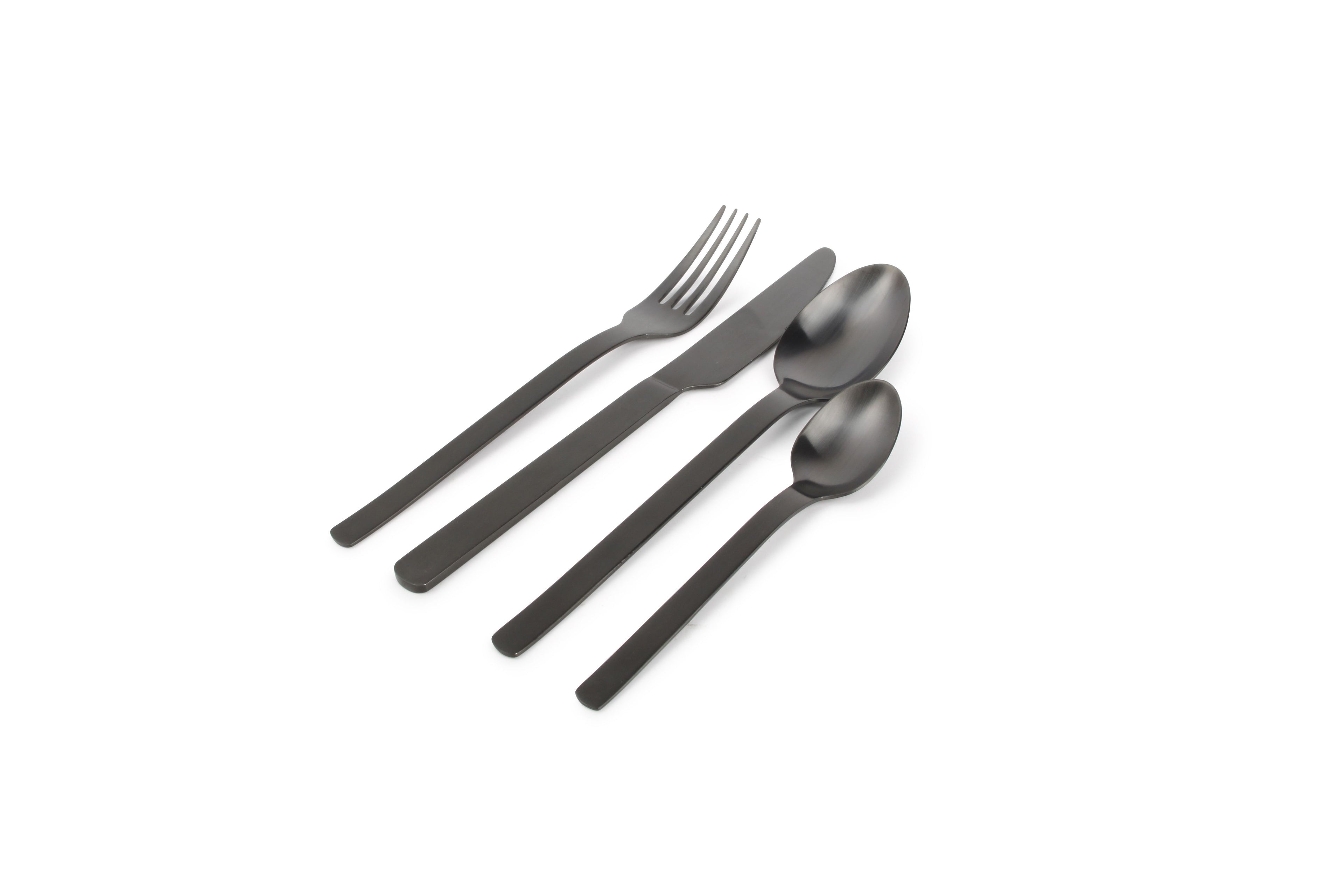 Slim 24-piece cutlery set matt black - ONA