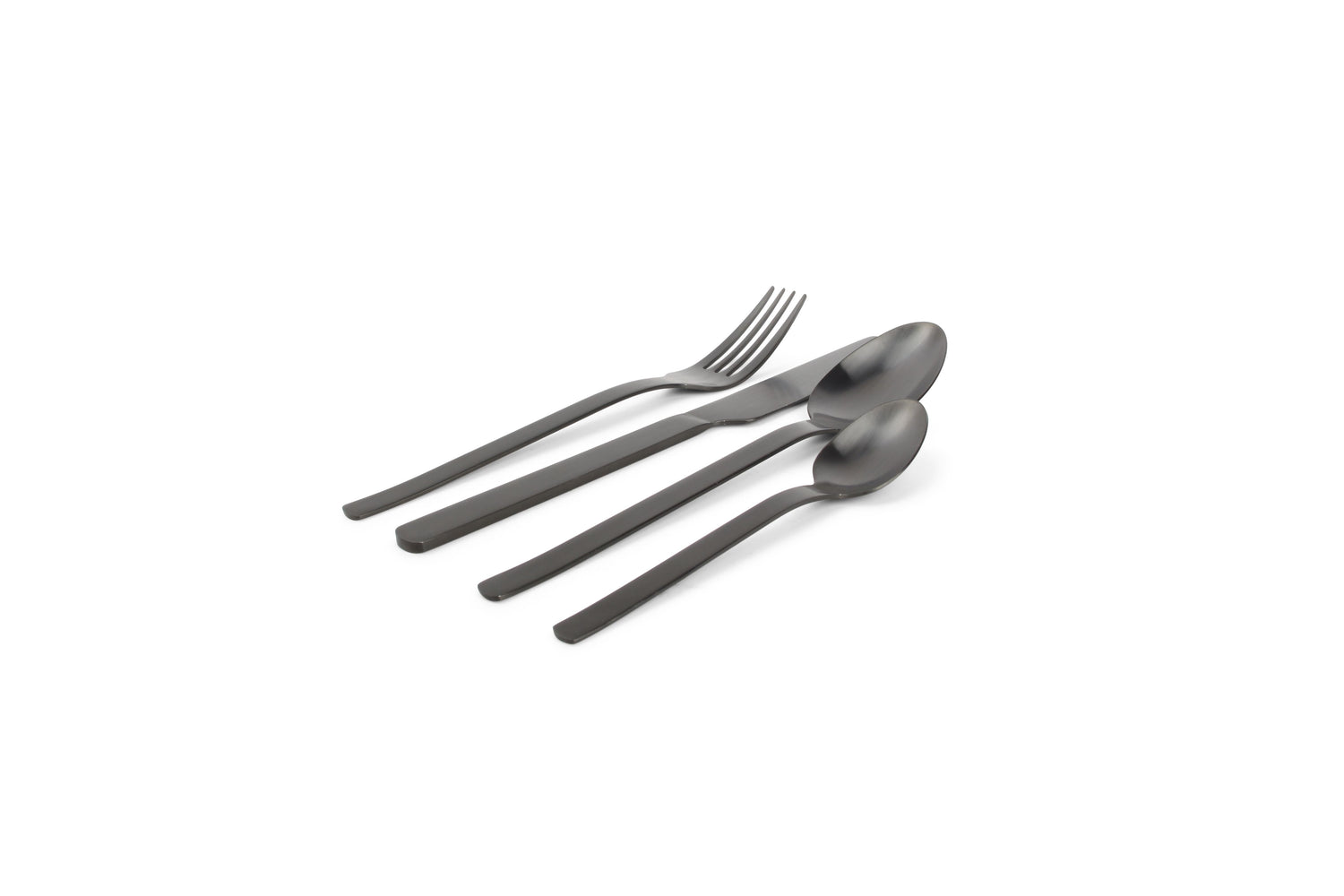 Slim 24-piece cutlery set matt black - ONA